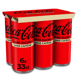SOFT DRINK COCA COLA ZERO CAFFEINE FREE, CAN 6x330 ML