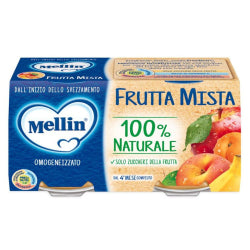 FRUIT PUREE MELLIN MIXED FRUIT 100% NATURAL 2X100G, GLASS