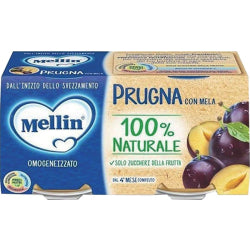 MELLIN PRUNE APPLE FRUIT PUREE, 2 X 100G