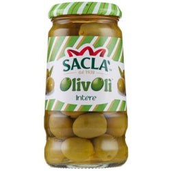 SACLA OLIVOLI GREEN OLIVES, GLASS 300 G