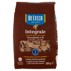 DE CECCO WHOLE WHEAT PASTA, ORECCHIETTE #091, 500 G