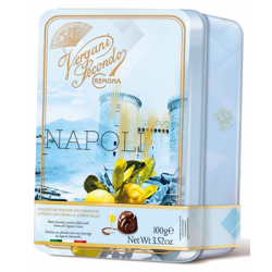 VERGANI NAPOLI LEMON CHOCOLATES 100 G, IN A TIN BOX