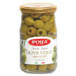 IPOSEA GREEN OLIVES PITTED, JAR 290 G