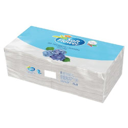 WHITE NAPKINS SOFT FLOWER 33X33 CM, SINGLE PLY, 150 PCS