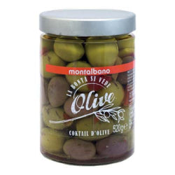 MONTALBANO OLIVE COCKTAIL IN SUNFLOWER OIL 520 G, GLASS