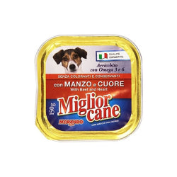 MIGLIOR CANE DOG PATE BEEF and HEARTS 150 G
