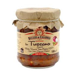 SAUCE-PASTE WITH RED ONION AND GREEN OLIVES DELIZIE DI CALABRIA TROPEANA, GLASS 180 G