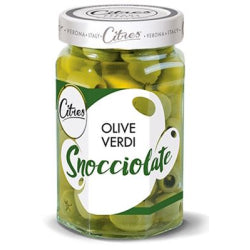 CITRES PITTED GREEN OLIVES, GLASS 290 G