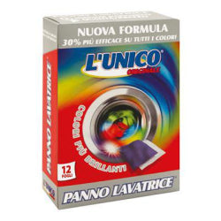L'UNICO PANNO WASHING MACHINE WIPES FOR COLOURED CLOTHES, 12 PCS