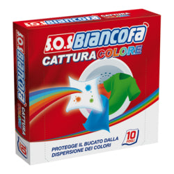 WASHING MACHINE WIPES FOR COLOUR FABRICS S.O.S BIANCOFA 10 PCS