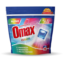 OMAX ALL IN 1 LAUNDRY CAPSULES FOR COLOURS, 15 PCS