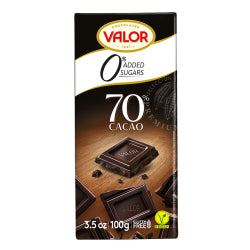 VALOR 70% DARK CHOCOLATE WITH STEVIA, SUGAR FREE 100 G