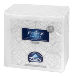 NAPKINS ZEN FAMILIARE, WHITE 1-PLY, 33x33 CM