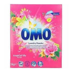 ПРАХ ЗА ПРАНЕ OMO ТРОПИЧЕСКА ЛИЛИЯ И РОЗА, 100 ПРАНЕТА 5 КГ
