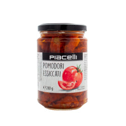 PIACELLI SUN-DRIED TOMATOES IN HERBAL MARINADE WITH OLIVE OIL, GLASS JAR 280 G