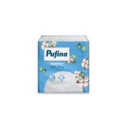 WHITE NAPKINS PUFINA FINE 90 PCS, 1-PLY