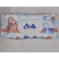 WET WIPES BELLA BABY SOFT & CREAM, 72 PCS