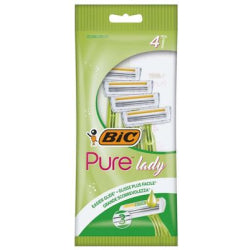 BIC LADY PURE 3 ALOE VERA RAZORS - POUCH 4 PCS