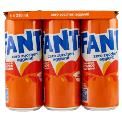 FANTA ORANGE ZERO SUGAR SOFT DRINK CAN 6x330 ML