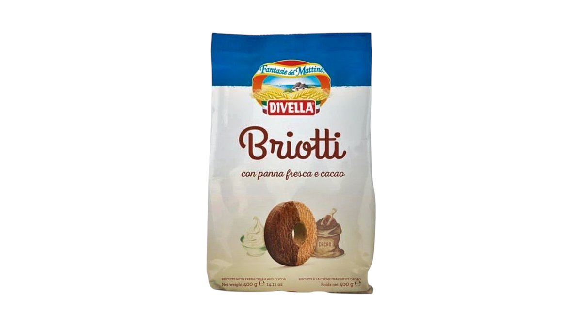 400g Divella Briotti Cocoa and Cream Biscuits