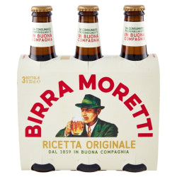 BEER MORETTI 3 x 330 ML, GLASS