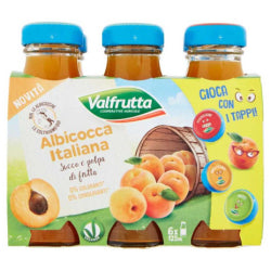 FRUIT DRINK VALFRUTTA 6x125 ML APRICOT, GLASS