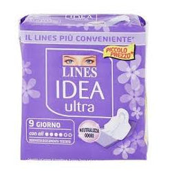 LINES IDEA ULTRA GIORNO SANITARY PADS WITH WINGS 9 CT