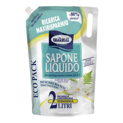 MILMIL MUSCHIO BIANCO LIQUID SOAP, ECO PACK REFILL, 2 L