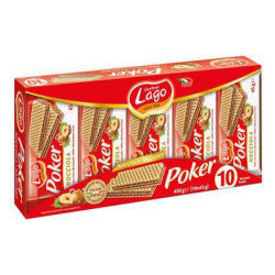 WAFERS LAGO POKER HAZELNUT 10x45 G