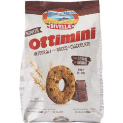 DIVELLA OTTIMINI WHOLE WHEAT BISCUITS WITH CHOCOLATE CHIPS 350 G