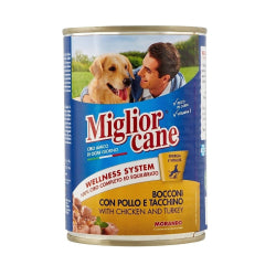 DOG FOOD MIGLIOR CANE WITH CHICKEN AND TURKEY, CAN 405 G