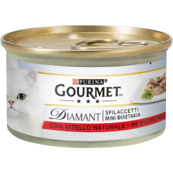 PURINA GOURMET DIAMANT CAT FOOD WITH VEAL, 85 G CAN