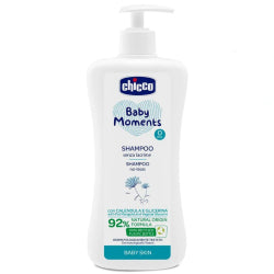 ШАМПОАН ЗА БЕБЕТА CHICCO BABY MOMENTS /ПОМПА/ 500 МЛ