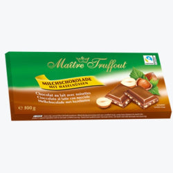 MAITRE TRUFFOUT MILK CHOCOLATE WITH HAZELNUTS 100 G