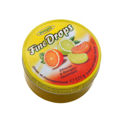 LEMON AND ORANGE CANDIES, TIN BOX 175 G