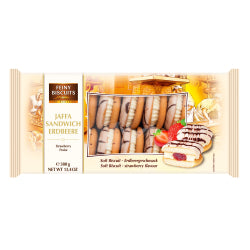 JAFFA STRAWBERRY FILLED SANDWICH BISCUITS, 380 G