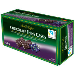 MAITRE TRUFFOUT DARK CHOCOLATE WITH CASSIS, 200 G