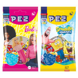 CANDY PEZ HELLO KITTY and BARBIE, MIX DISPLAY, 85 G